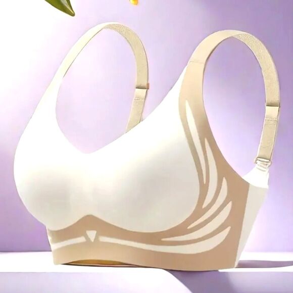 Seamless White and Tan Push Up Bra. No Underwires.  L.  PLEASE READ DESCRIPTION - Picture 1 of 4